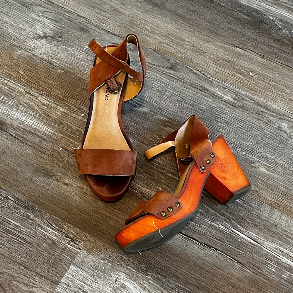 Lucky Brand Brown Block Heel Sandals